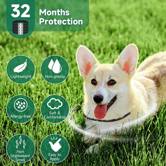 4 Pack Flea and Tick Collar for Dogs, 32 Months Protection, Adjustable, Black - Picture 3 of 9